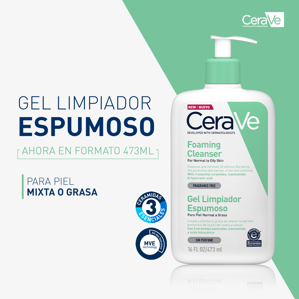 CeraVe Gel Limpiador Espumoso 473 ml