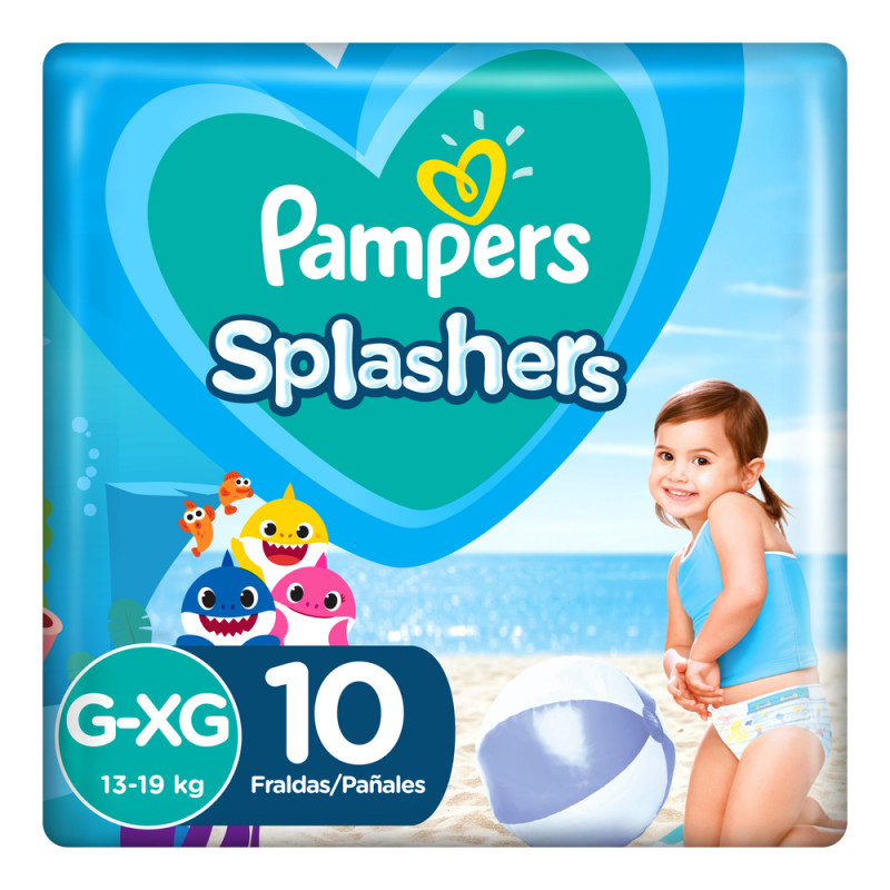 Pampers Baby Shark Splashers Trajes Baño G-Xg x10