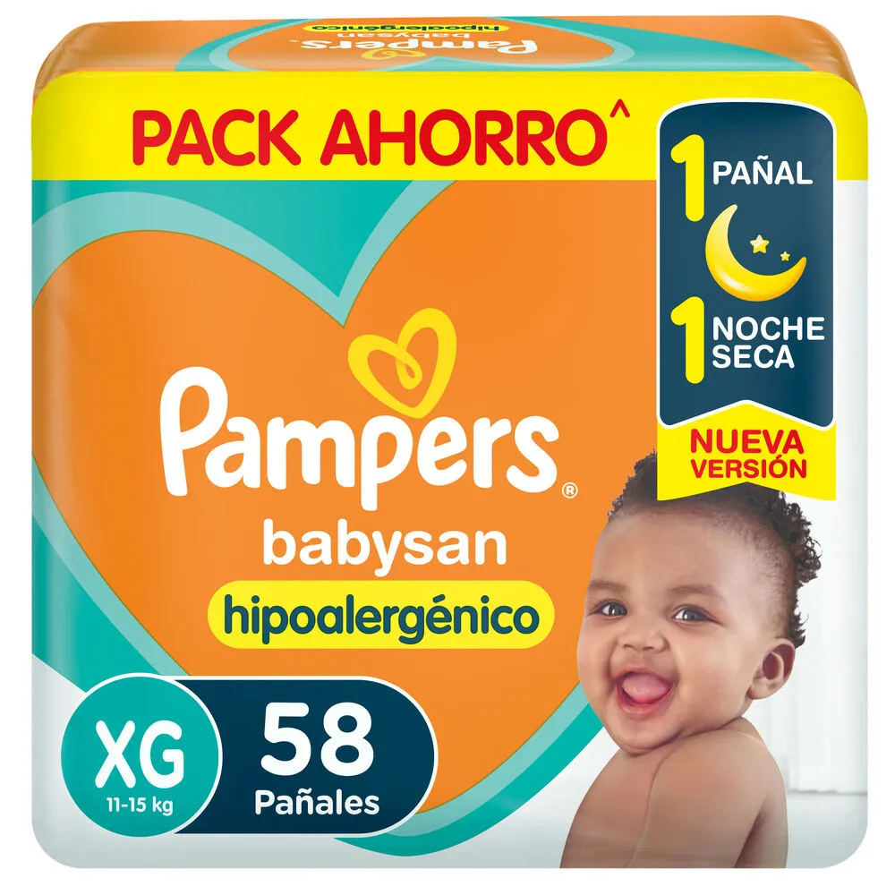 Pampers Babysan Hipoalerg Pañal Xg x58