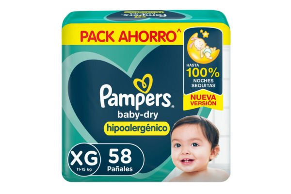 Pampers Baby Dry Pañal Xg x58