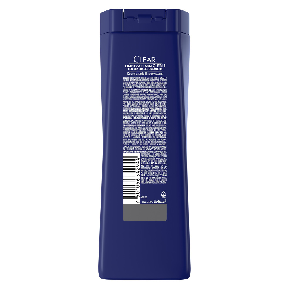 Clear Shampoo 2 en 1 Anticaspa Limpieza Diaria 200 ml