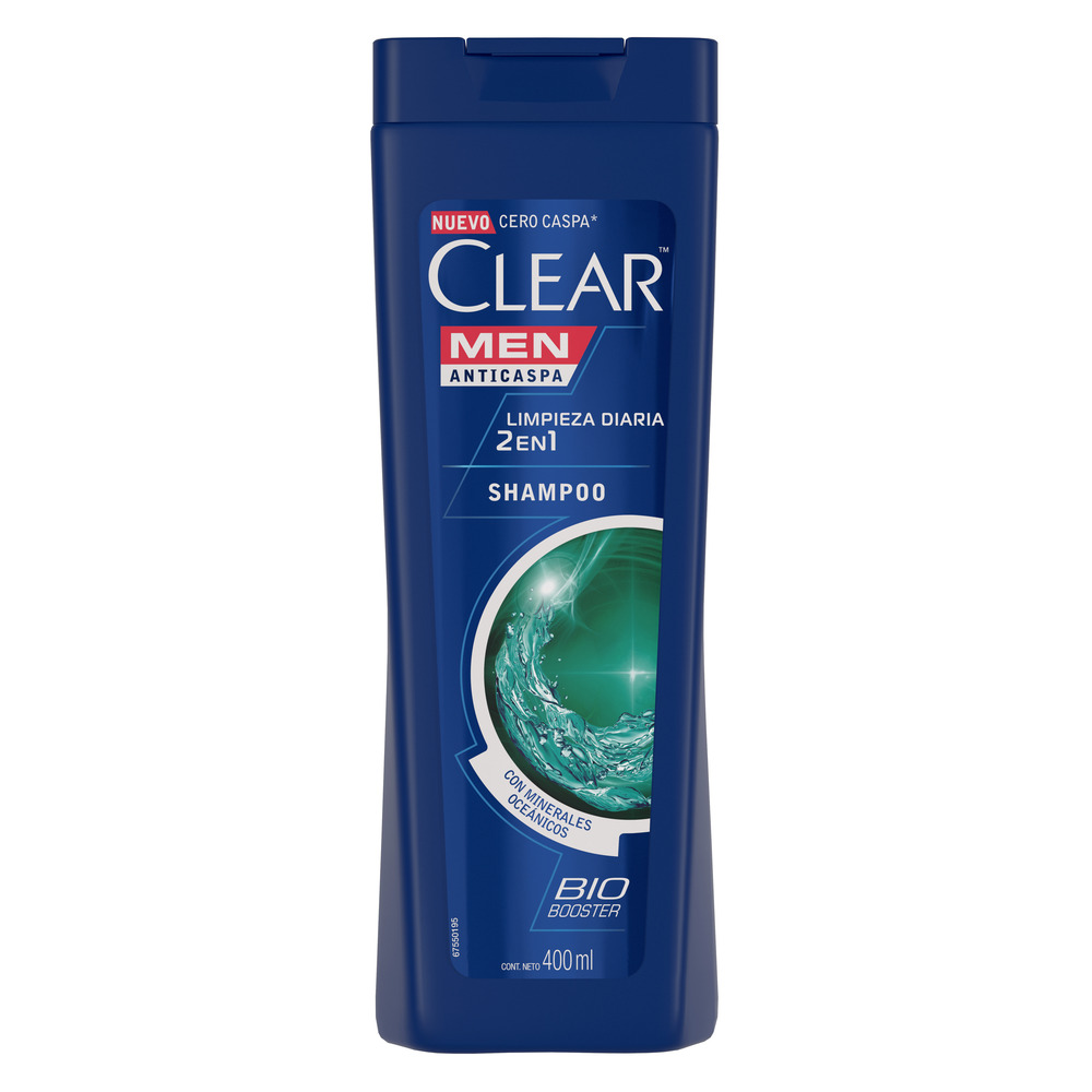Clear Shampoo 2 en 1 Anticaspa Limpieza Diaria 400 ml