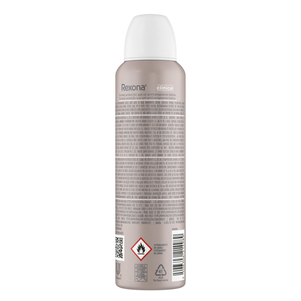 Rexona Antitranspirante en Aerosol Clinical Classic 150 ml