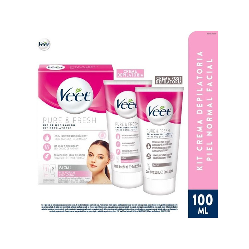 Veet Kit Crema Depilatoria Facial x2 X 50 Ml X