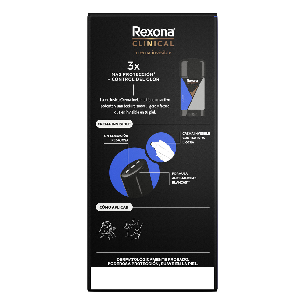 Rexona Desodorante Antitranspirante Clinical Clean en Crema 58 g