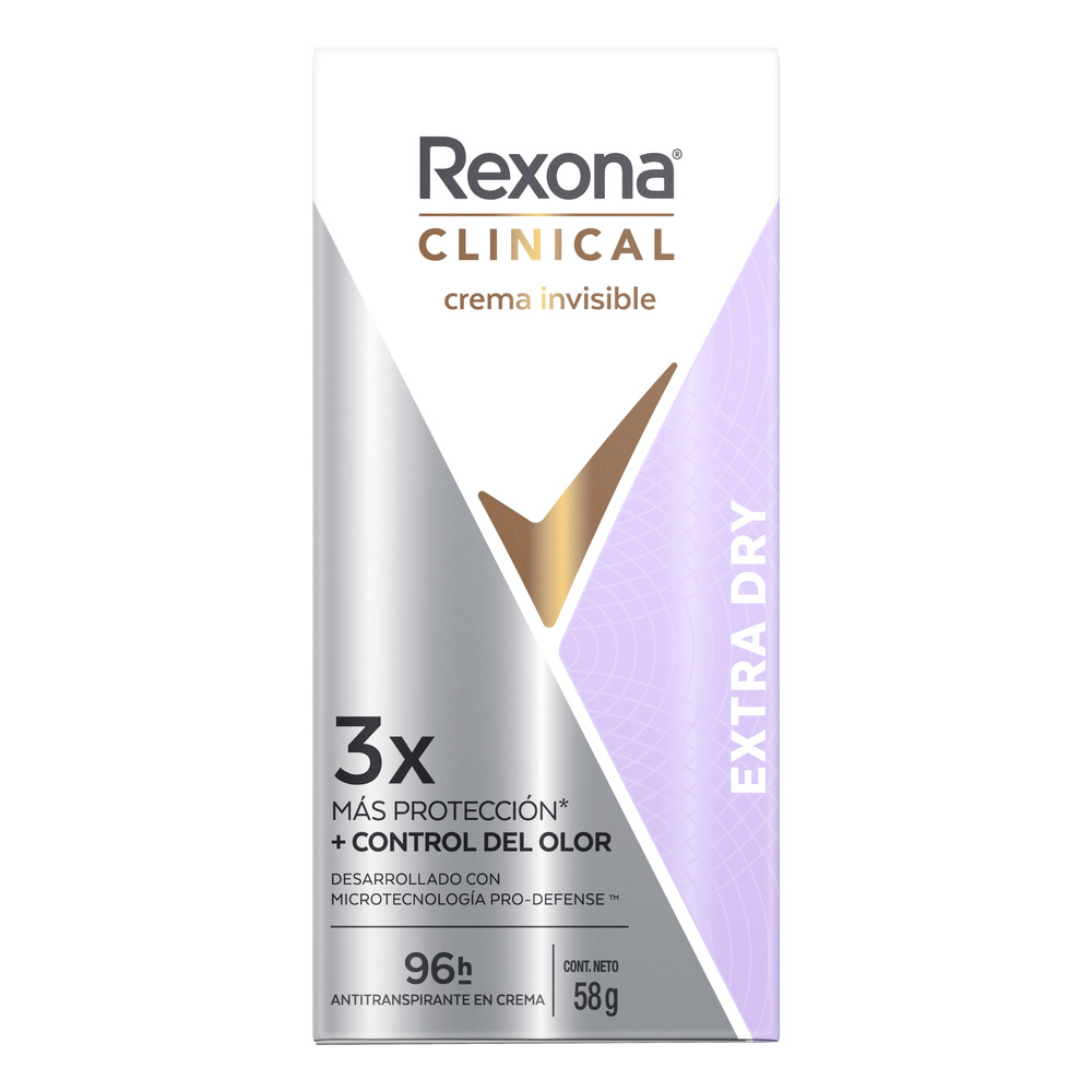 Rexona Desodorante Antitranspirante Clinical Extra Dry en Crema 58 g
