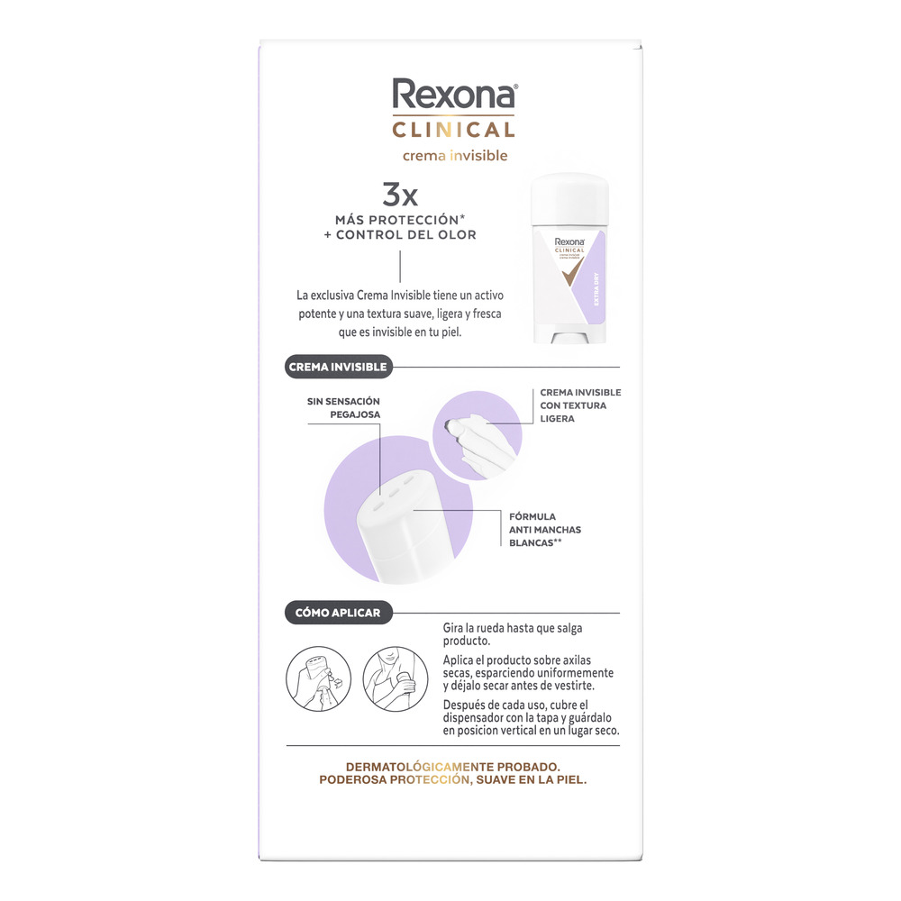 Rexona Desodorante Antitranspirante Clinical Extra Dry en Crema 58 g