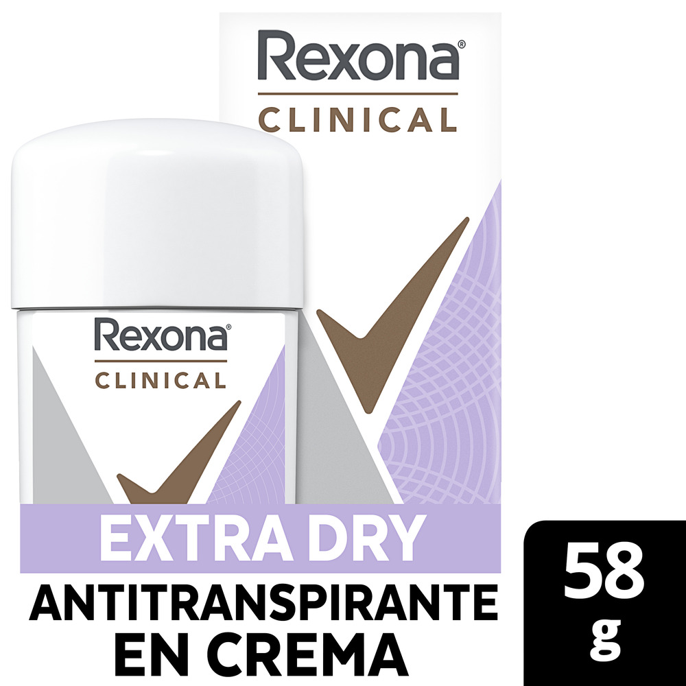 Rexona Desodorante Antitranspirante Clinical Extra Dry en Crema 58 g