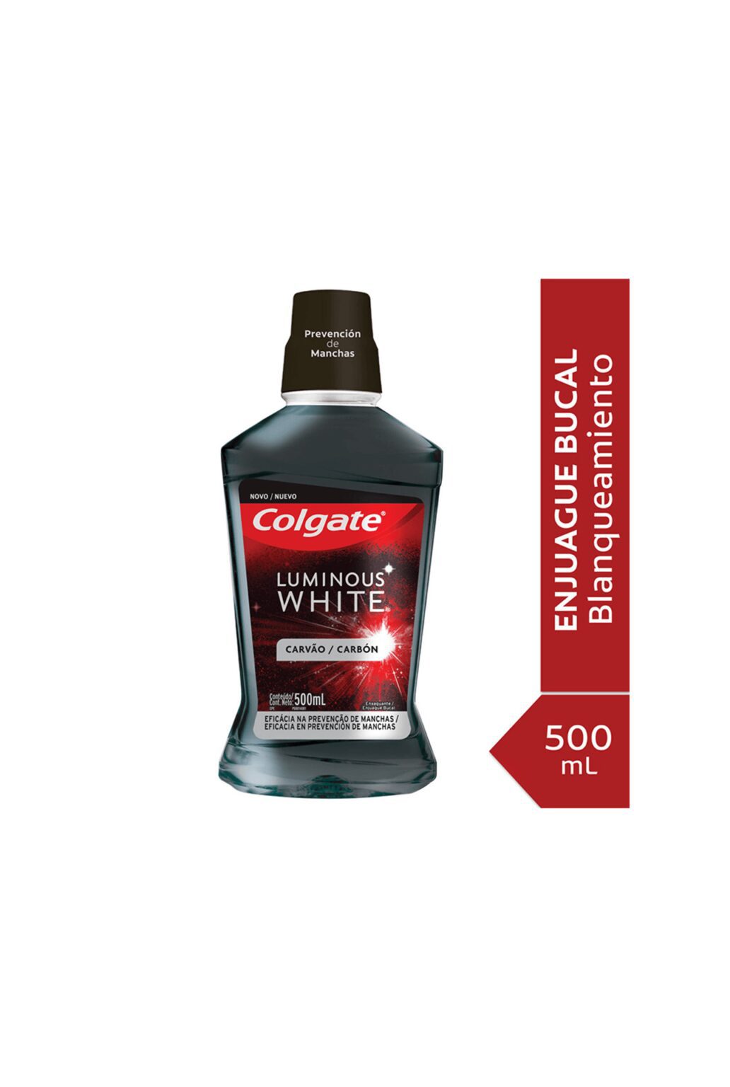 Colgate Luminous White Carbon Enjuague Bucal Solución 500 ml
