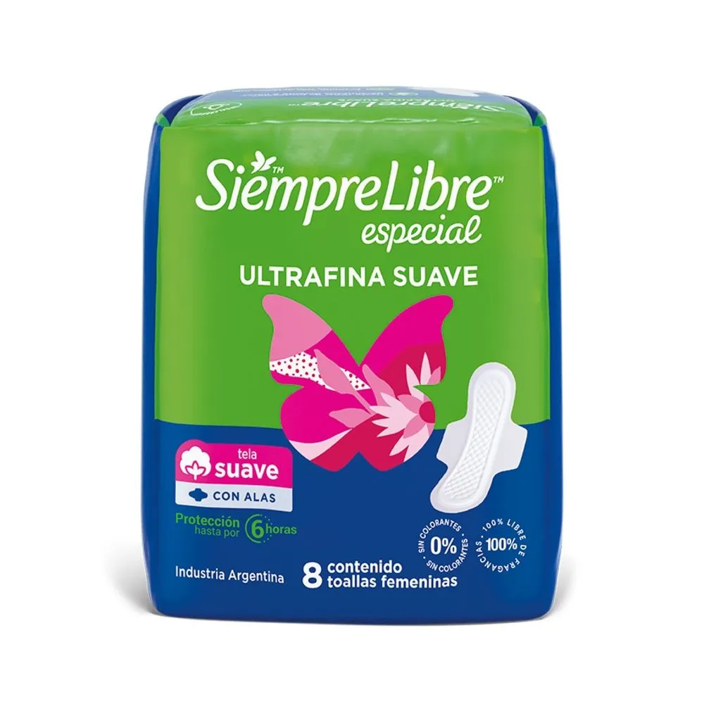 Siempre Libre Especial Ultrafina Suave con Alas 8 unidades