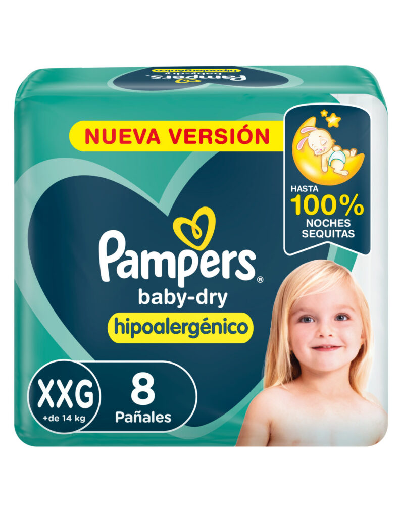 Pampers Baby Dry Pañal Xxg x8