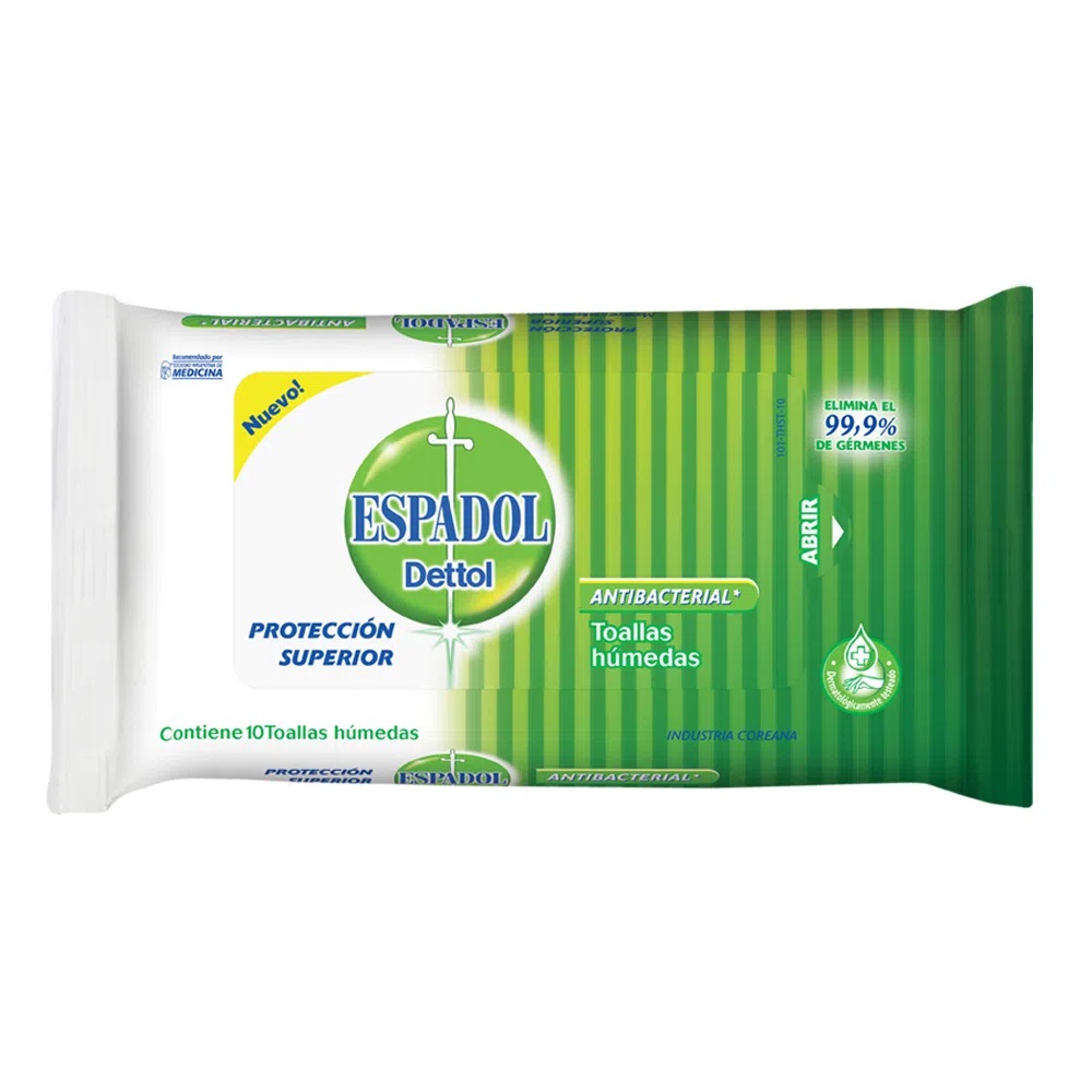 Espadol Dettol Wipes Toallitas Hum x10