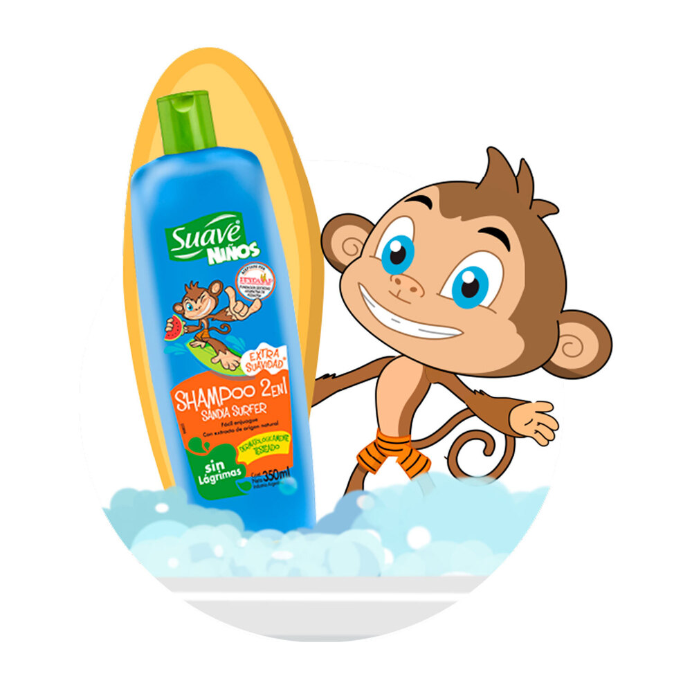Suave Shampoo 2 en 1 Niños Sandía Surfer 350 ml
