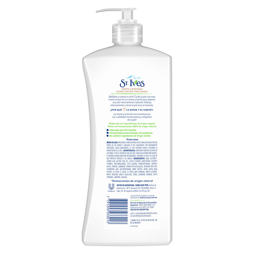 St Ives Crema Corporal Avena y Karité 532 ml