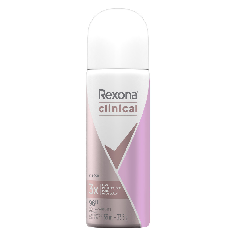Rexona Desodorante Antitranspirante Clinical Women en Aerosol Classic 55 ml