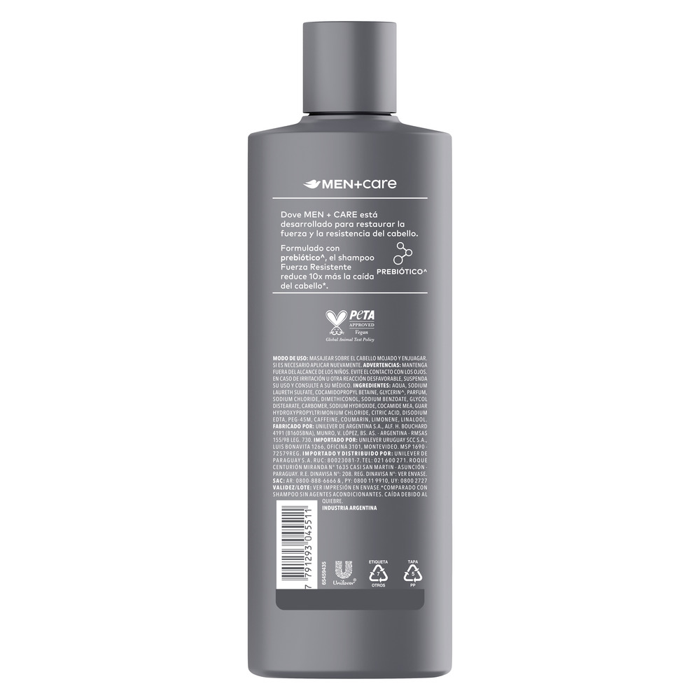 Dove Shampoo Men 2En1 Fuerza Resistente 400 ml
