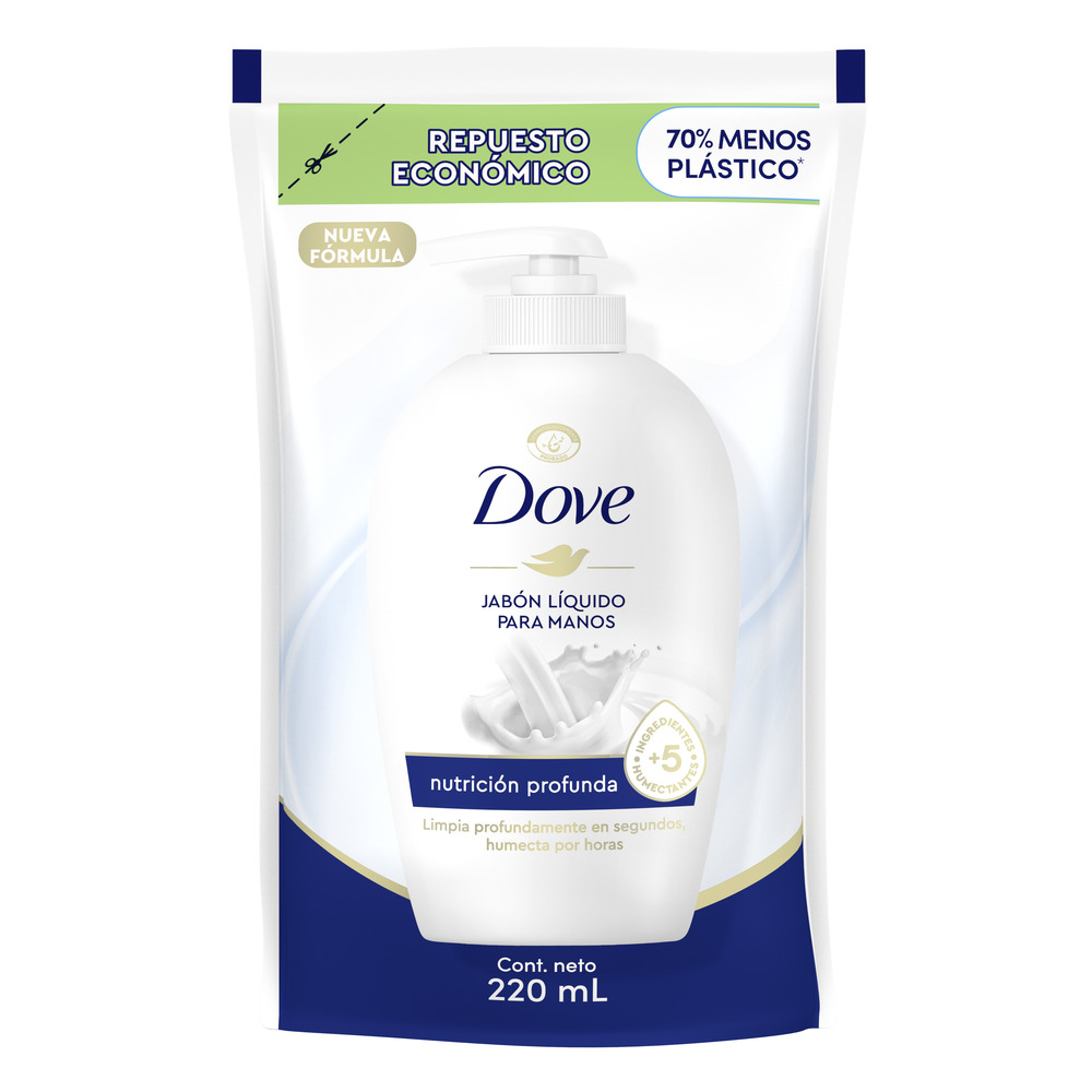 Dove Jabón Liquido para Manos Nutrición Profunda Refill 220 ml