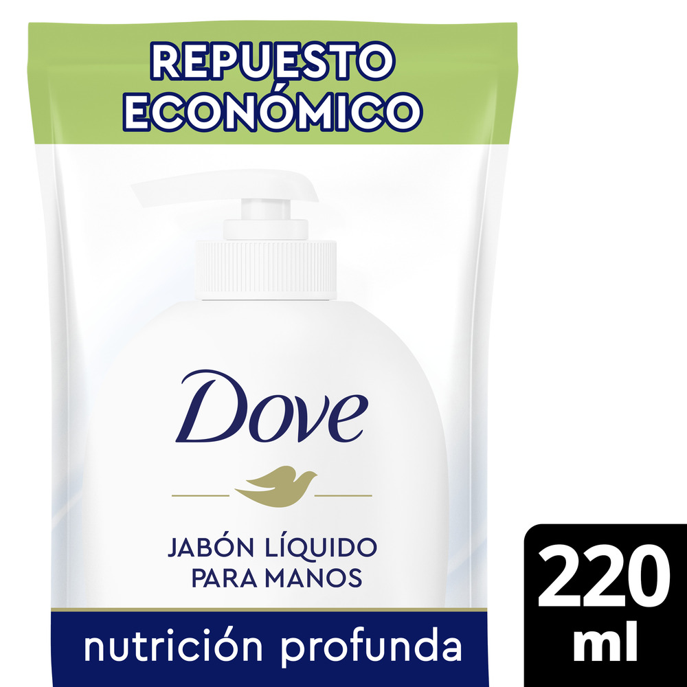 Dove Jabón Liquido para Manos Nutrición Profunda Refill 220 ml