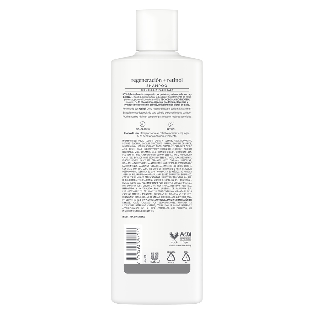 Dove Shampoo Regeneración + Retinol 400 ml