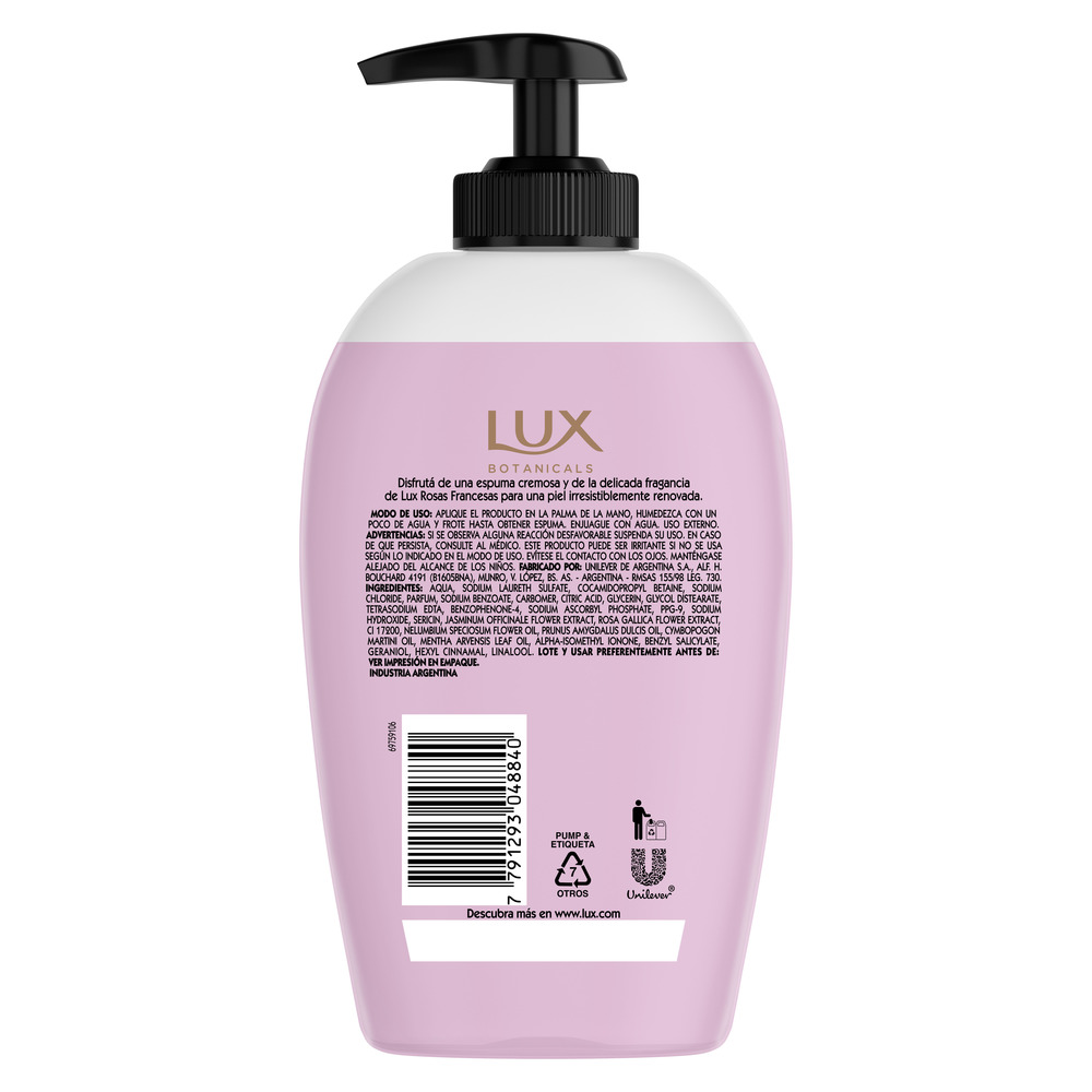 Lux Jabón Liquido para Manos Botanicals Rosas Francesas 250 ml