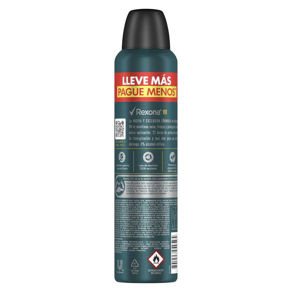 Rexona Desodorante V8 Men 250 ml