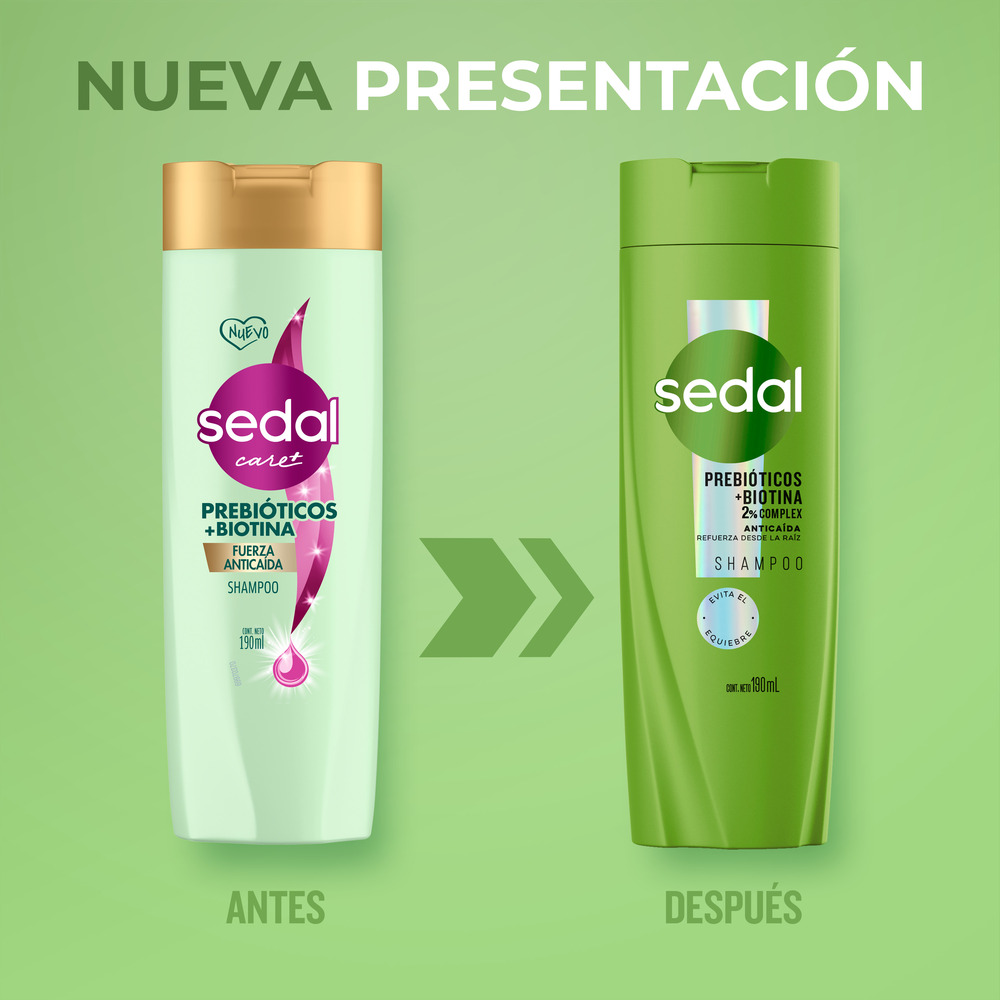 Sedal Shampoo Prebióticos + Biotina 190 ml