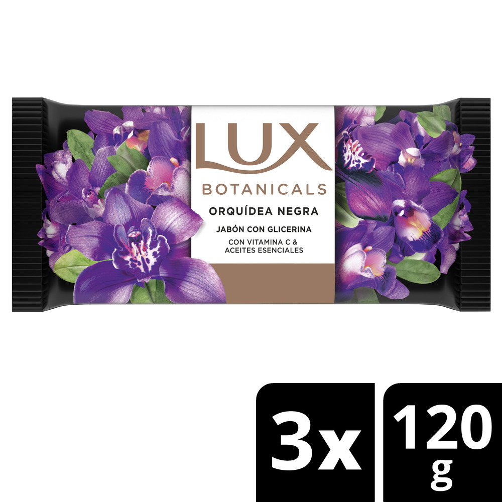 Lux Jabón en Barra Orquídea Negra Pack de 3 120 g