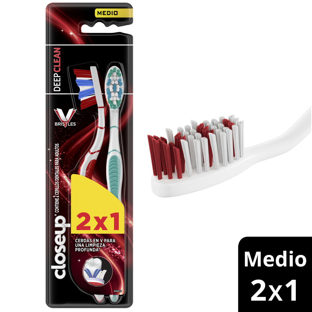Close Up Cepillo Dental Clean Medio 2 unidades