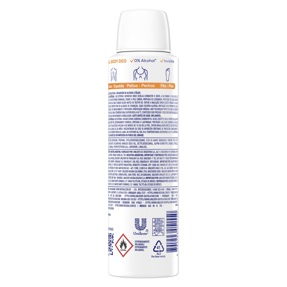 Rexona Desodorante en Aerosol para Todo el Cuerpo All Body Fresh Citrus 150 ml
