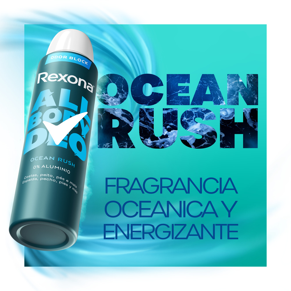 Rexona Desodorante en Aerosol para Todo el Cuerpo All Body Ocean Rush 150 ml