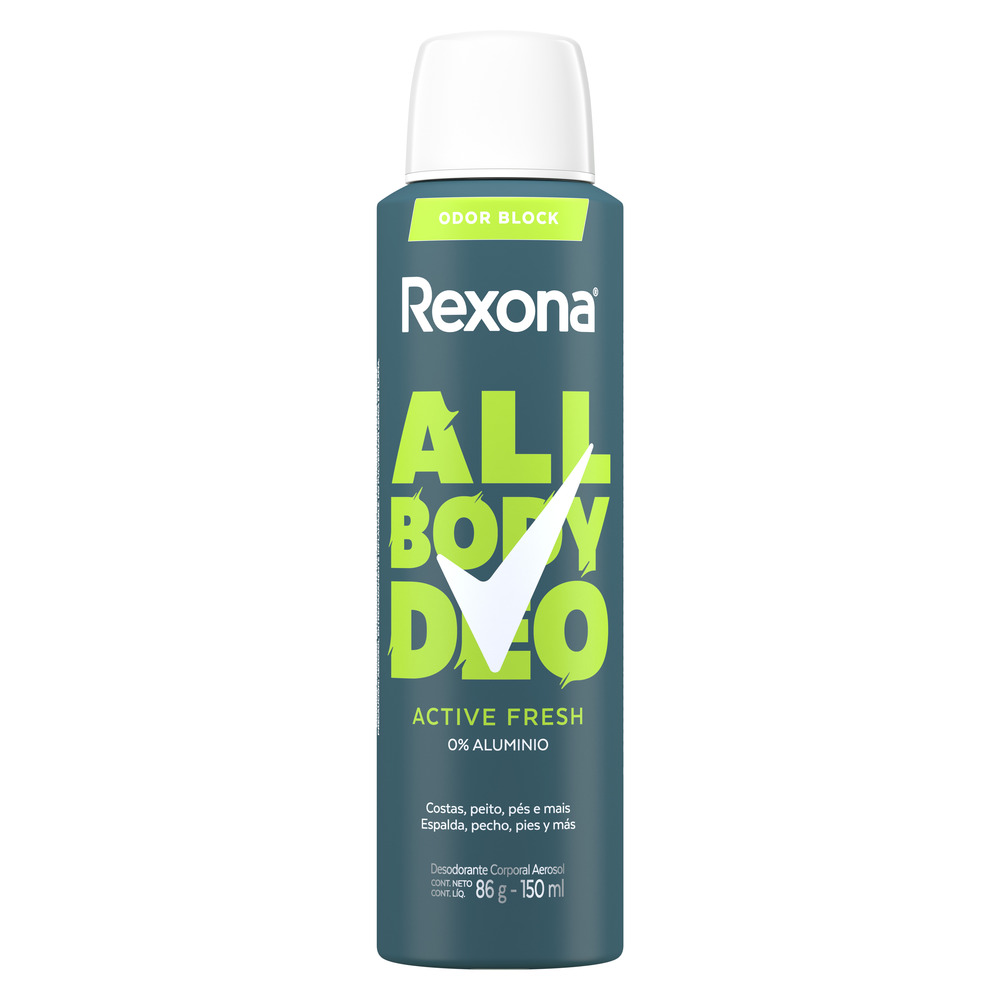 Rexona Desodorante en Aerosol para Todo el Cuerpo All Body Active Fresh 150 ml