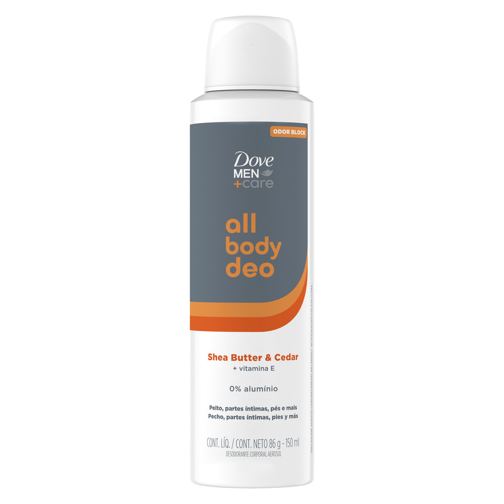 Dove Desodorante en Aerosol para Todo el Cuerpo Men All Body Shea Butter y Cedar 150 ml
