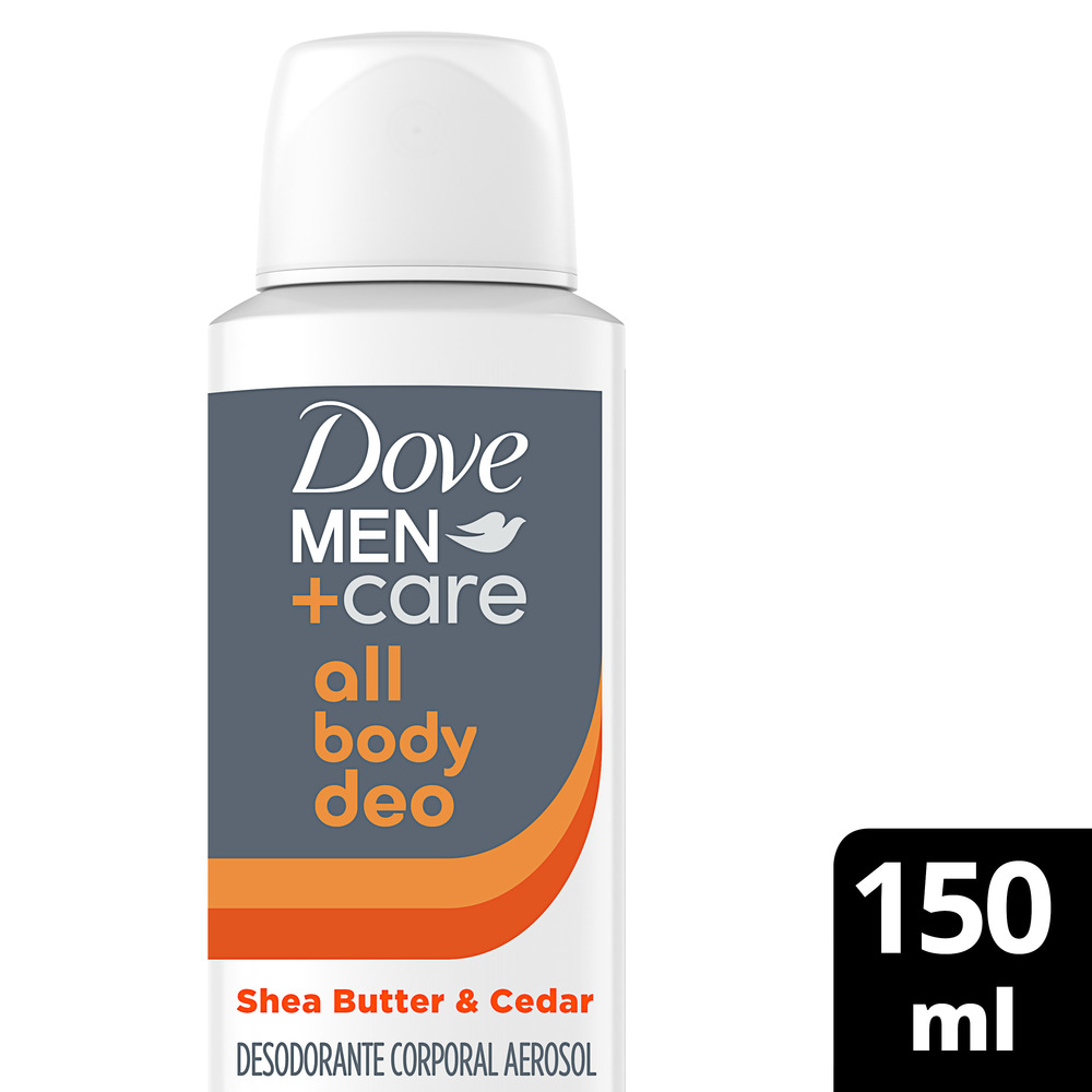 Dove Desodorante en Aerosol para Todo el Cuerpo Men All Body Shea Butter y Cedar 150 ml
