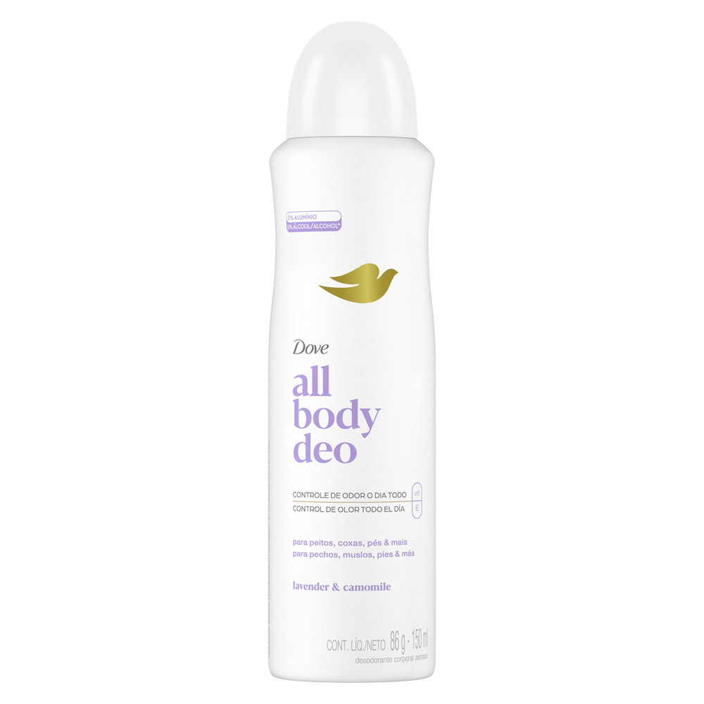Dove Desodorante en Aerosol para Todo el Cuerpo All Body Lavender y Camomile 150 ml