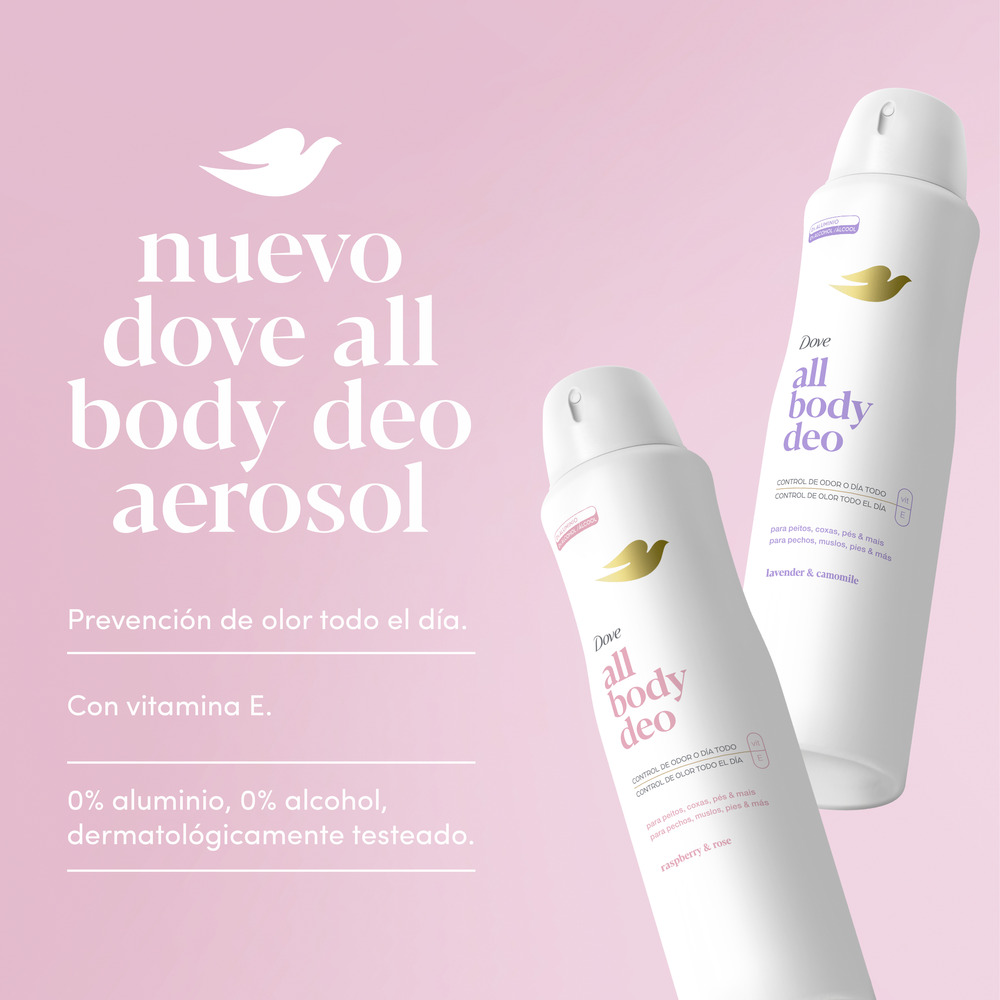 Dove Desodorante en Aerosol para Todo el Cuerpo All Body Lavender y Camomile 150 ml