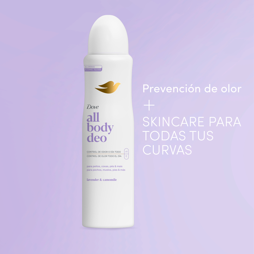Dove Desodorante en Aerosol para Todo el Cuerpo All Body Lavender y Camomile 150 ml