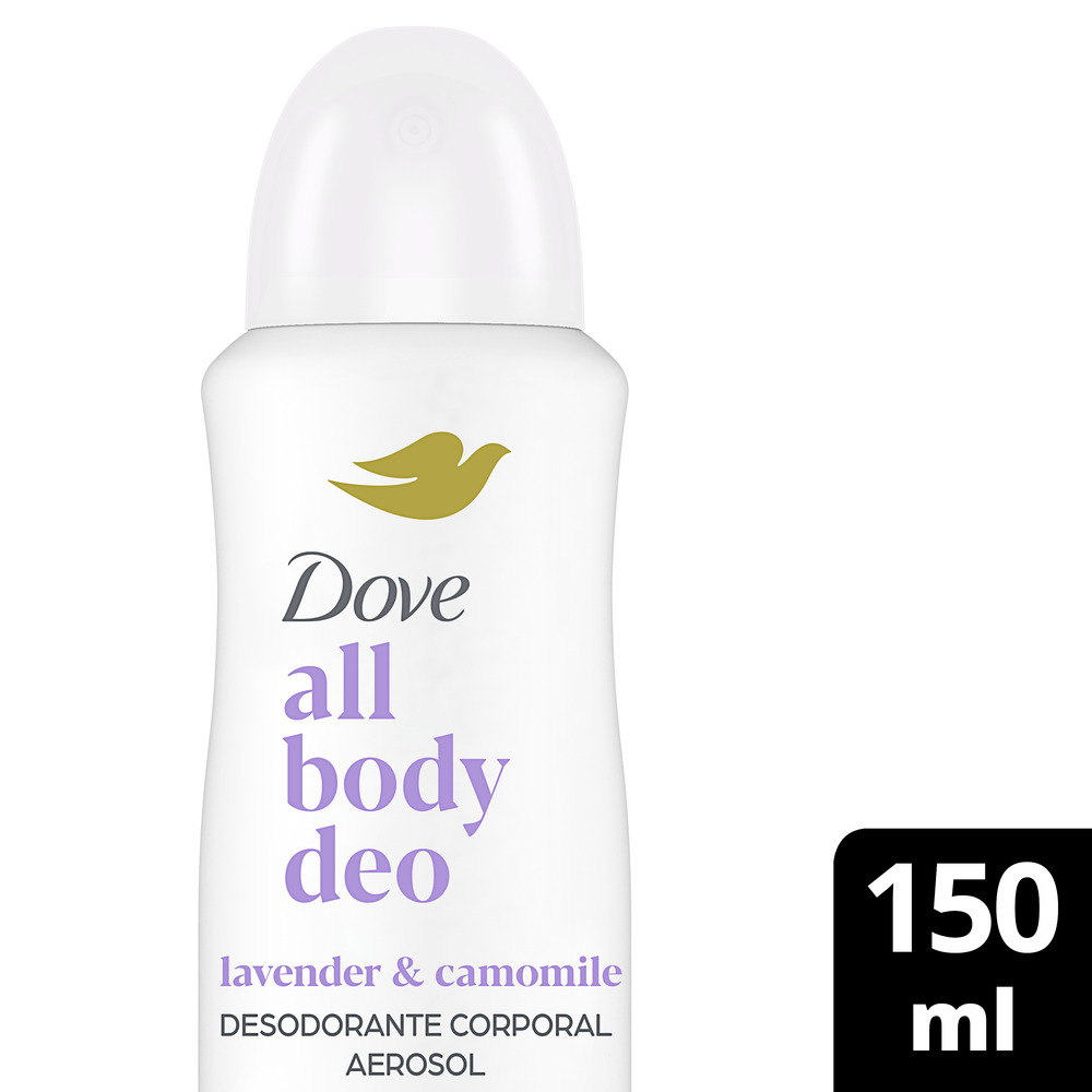 Dove Desodorante en Aerosol para Todo el Cuerpo All Body Lavender y Camomile 150 ml