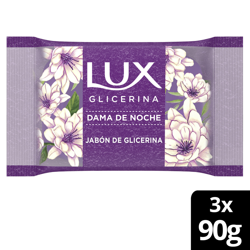 Lux Jabón de Glicerina Dama de Noche en Barra Pack de 3 90 g