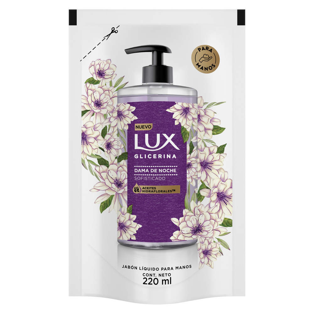 Lux Jabón Líquido de Glicerina Dama de Noche Doypack 220 ml