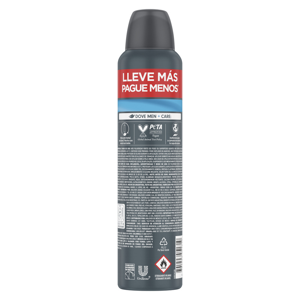 Dove Antitranspirante en Aerosol Men + Care Protección Total 250 ml