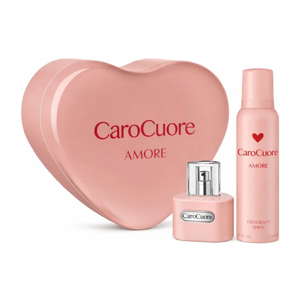 Caro Cuore Amore Lata Corazon(Eau de Toilette X 60 Ml+Desodorante 123 ml )