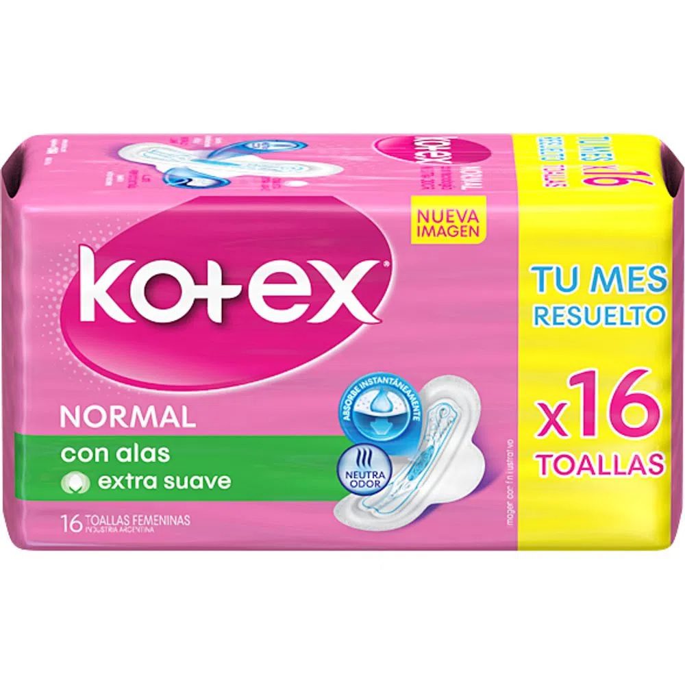 Kotex Toalla Femenina Normal con A x16