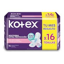 Kotex Nocturna con Alas Toallas x16