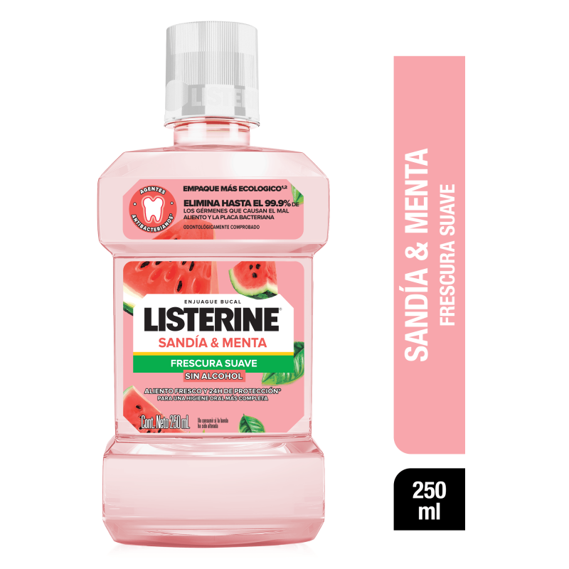 Listerine Sandia y Menta Enjuague Bucal Solución 250 ml
