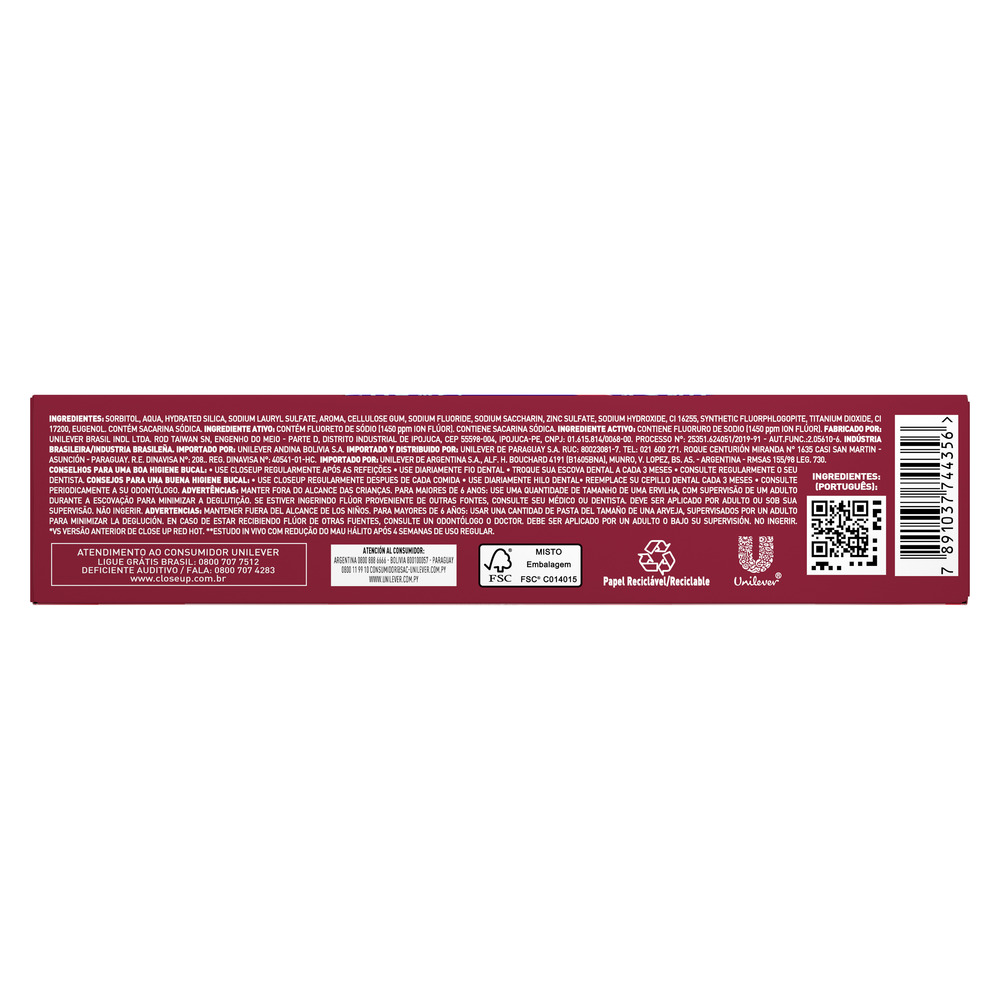 Close Up Pasta Dental en Gel Red Hot 90 g