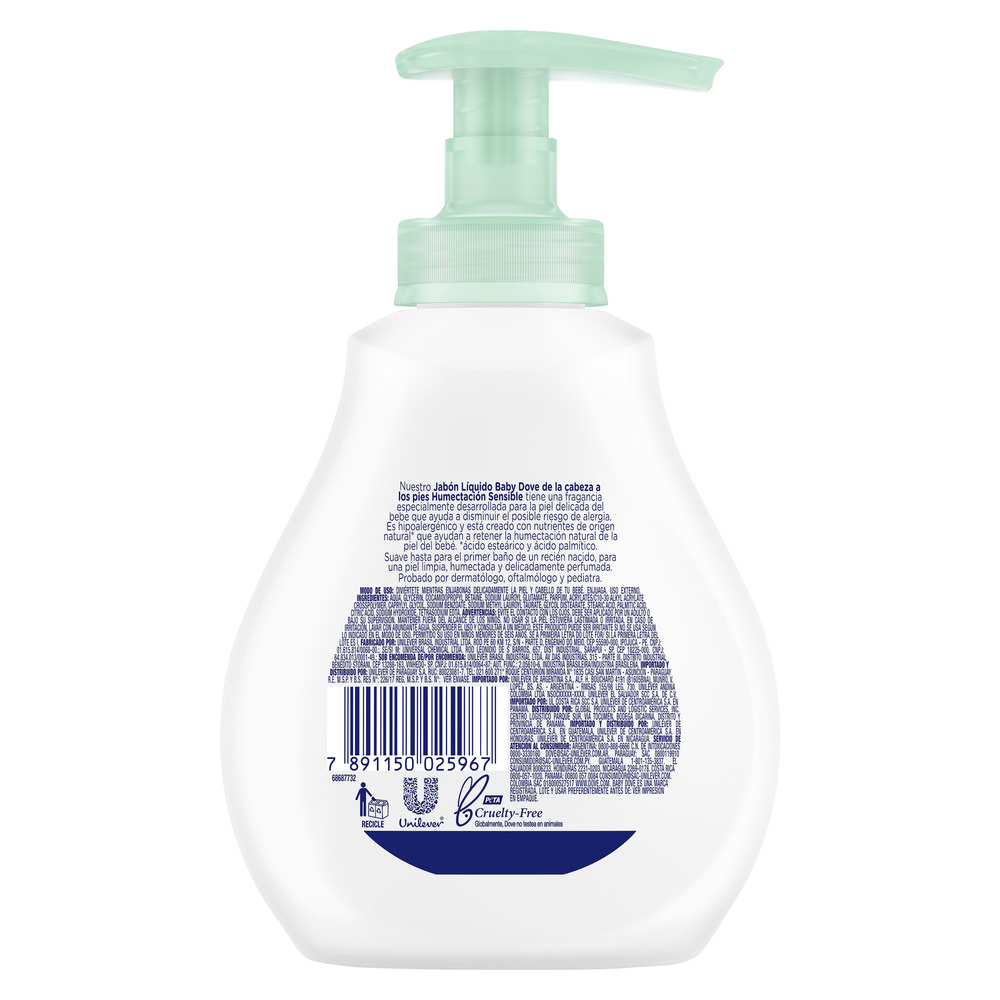 Dove Jabón Líquido Corporal Baby Humectación Sensible 200 ml