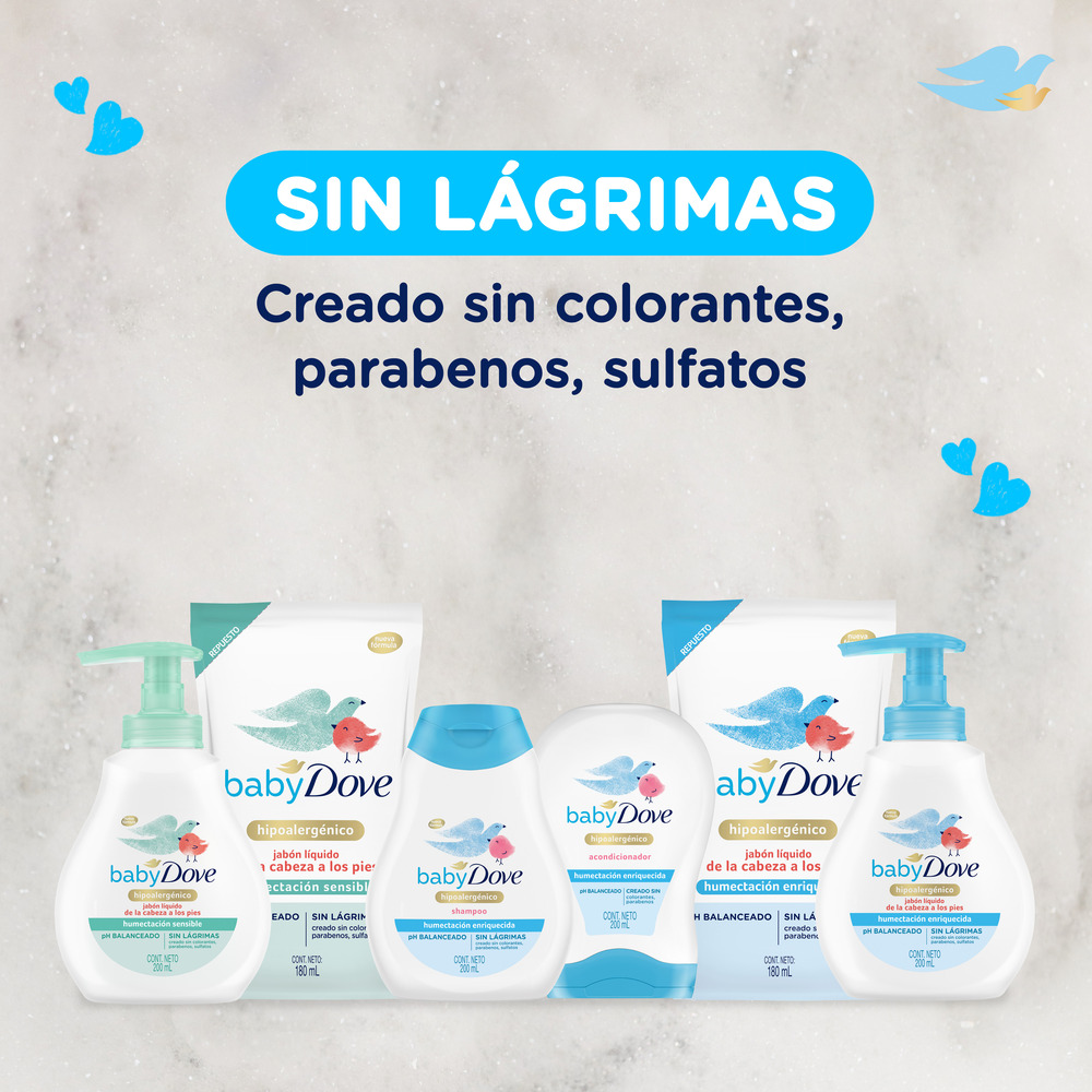 Dove Jabón Liquido Corporal Baby Humectación Sensible Refill 180 ml