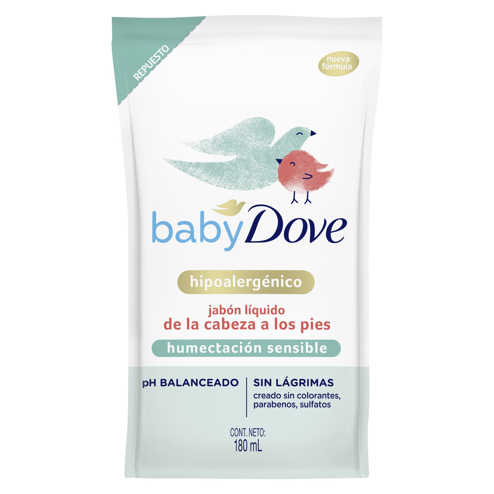 Dove Jabón Liquido Corporal Baby Humectación Sensible Refill 180 ml