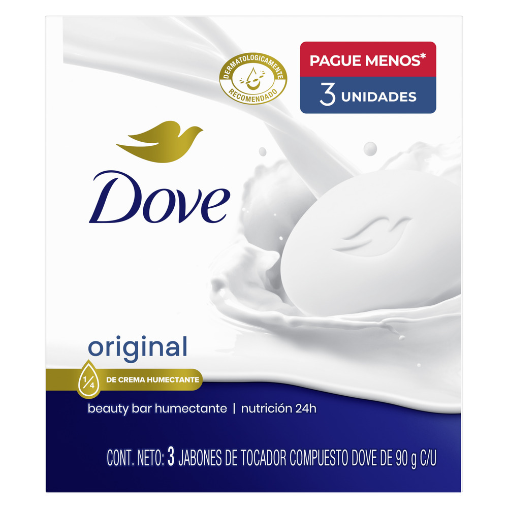 Dove Jabón de Tocador Original Pack de 3 X 90 G