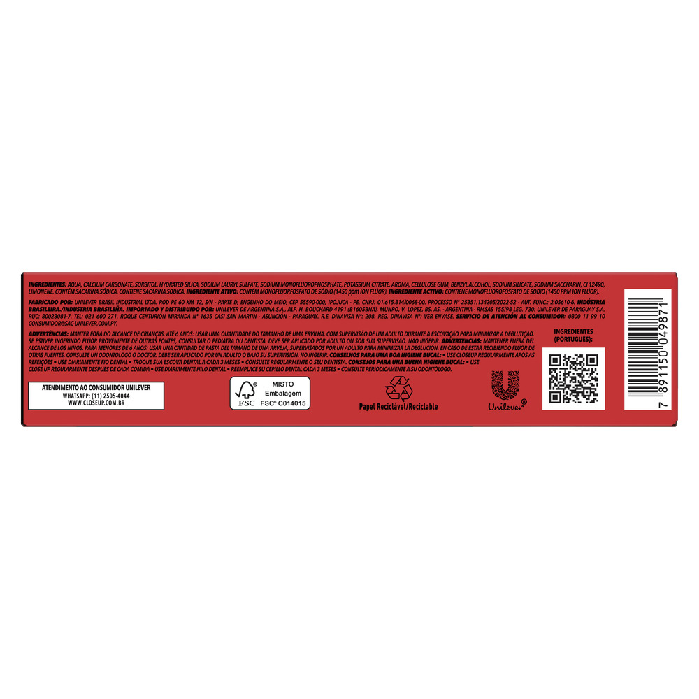 Close Up Pasta Dental Triple Protección Menta Americana 70 g